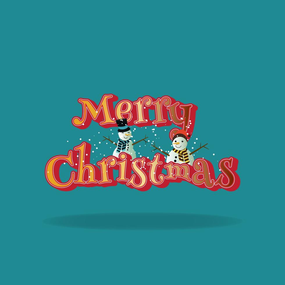 Merry christmas text design vector illustration