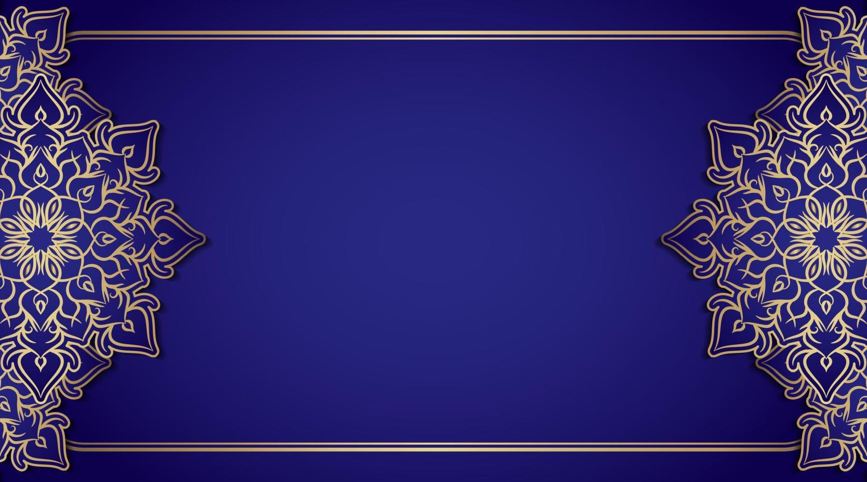 simple background with gold ornament border vector