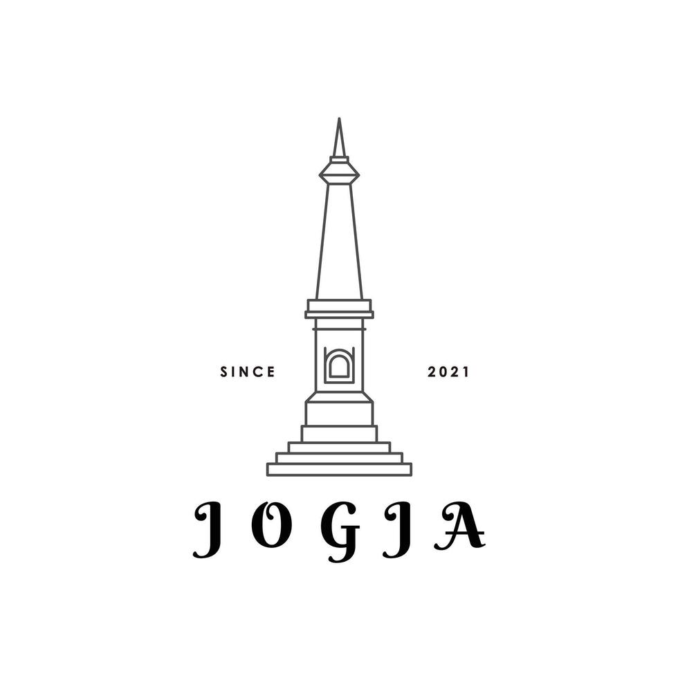 Yogyakarta monument landmark logo design vector illustration