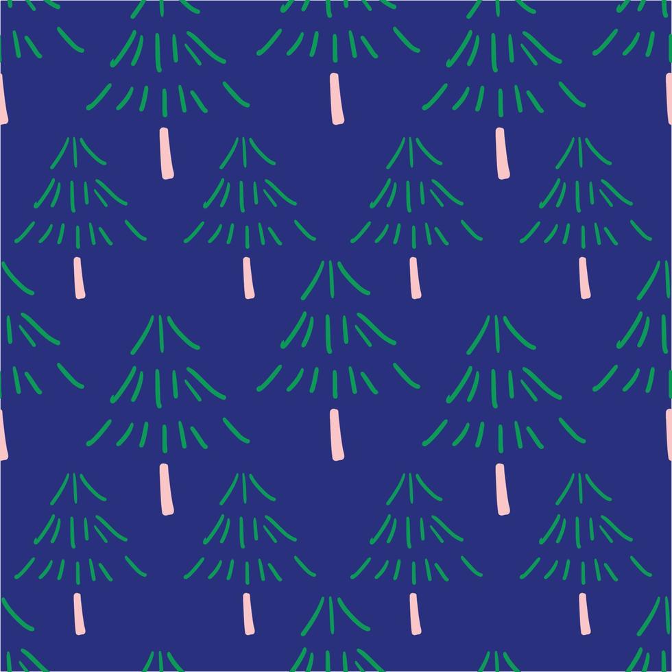 árboles y bosque doodle dibujado a mano sin fisuras de fondo. diseño para textil, envoltura, plantilla vector