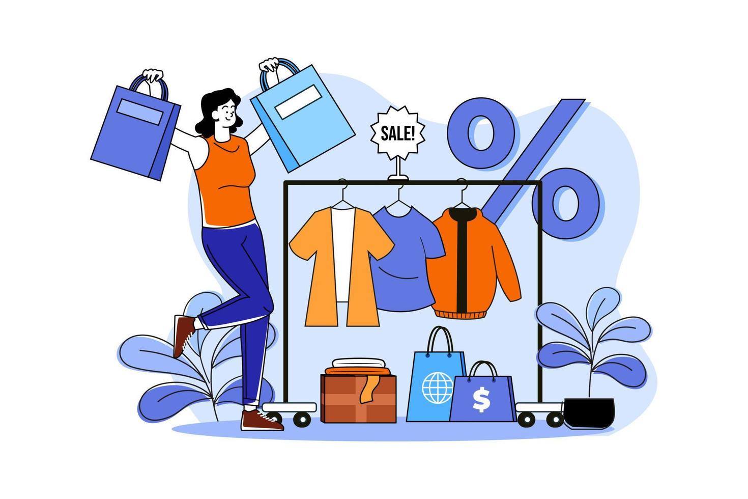 Shopping Online Illustration concept. Flat illustration isolated on white background vector