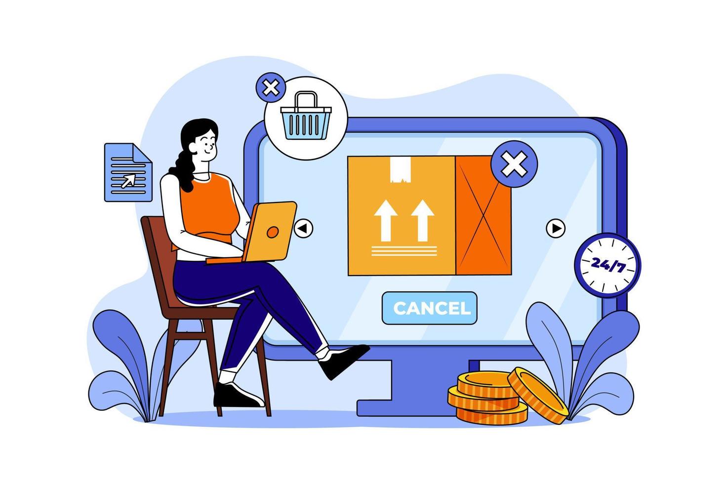 Shopping Online Illustration concept. Flat illustration isolated on white background vector