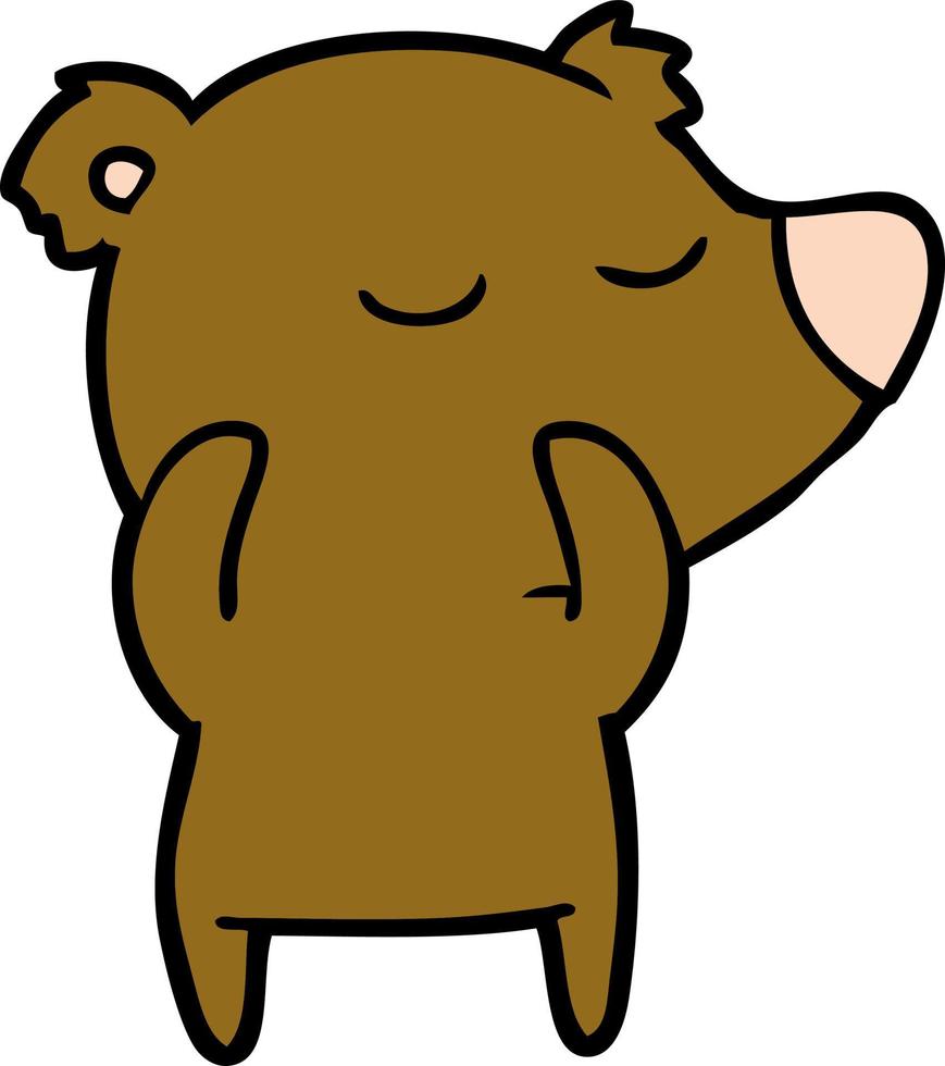 personaje de oso vectorial en estilo de dibujos animados vector