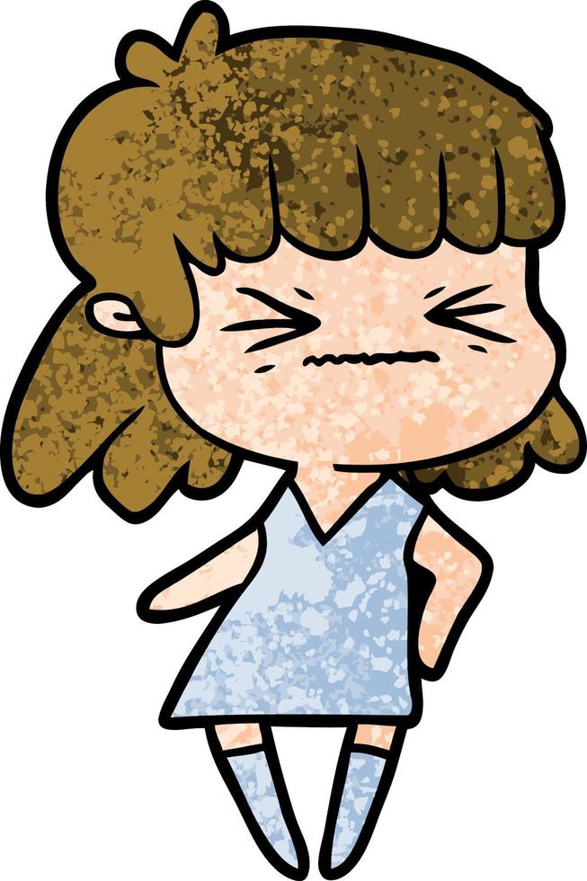 Vector girl character in cartoon style