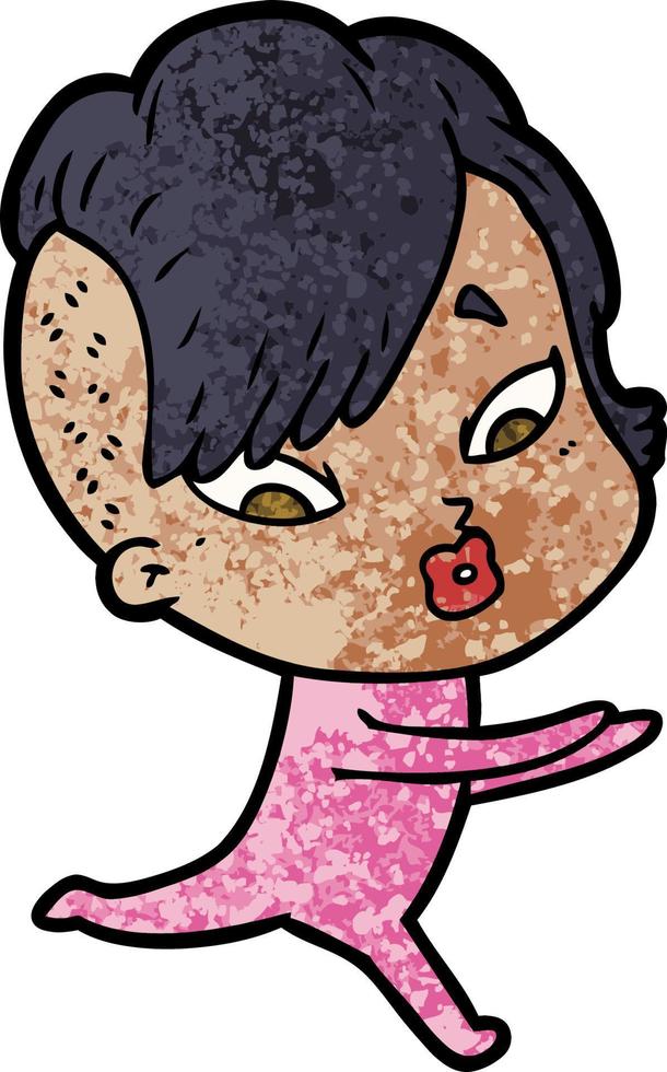 Vector girl character in cartoon style