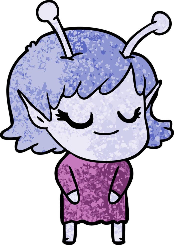 Vector alien character in cartoon style