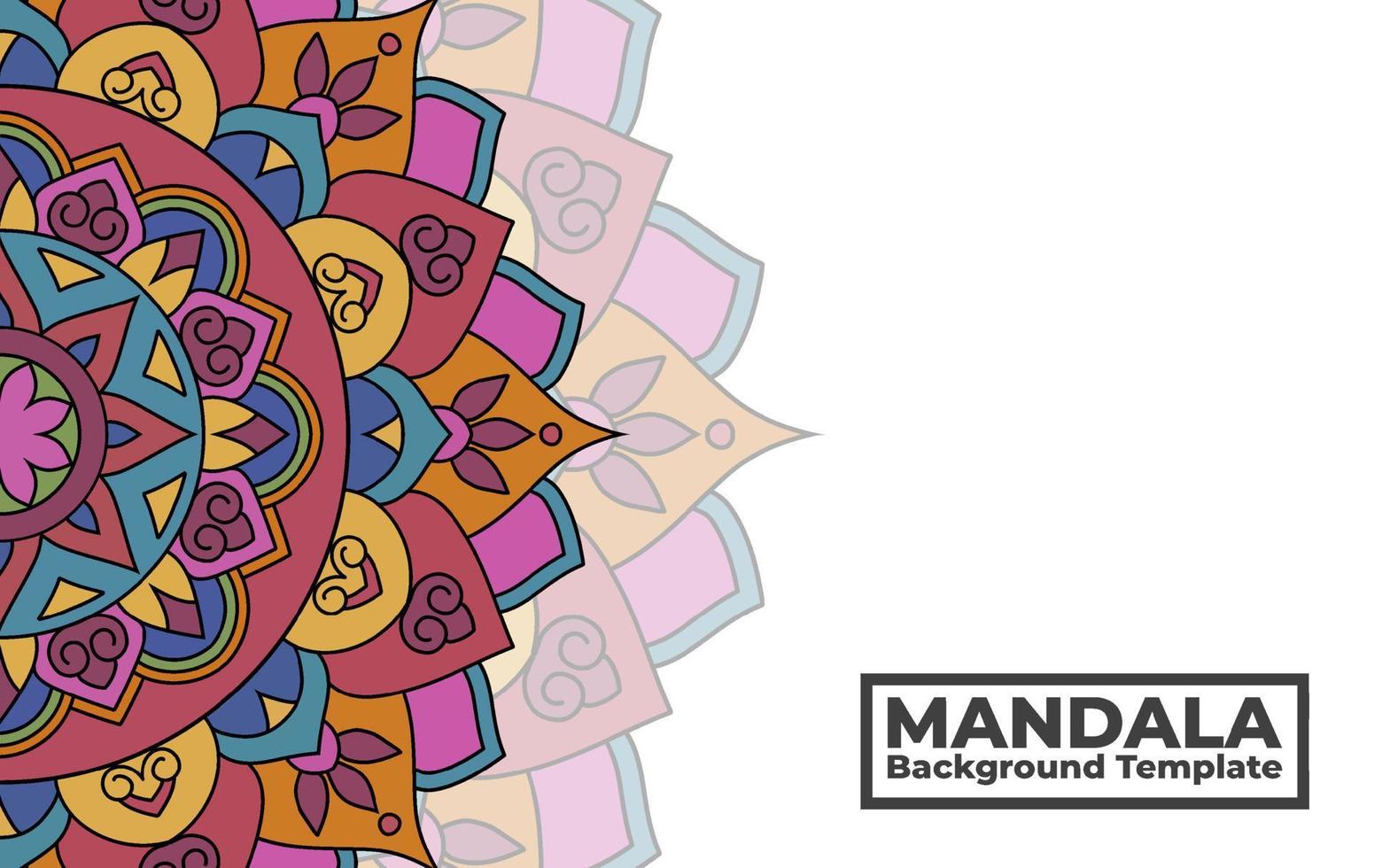 Vector background template with ornamental mandala pattern design, Decorative flower mandala banner with place for texts
