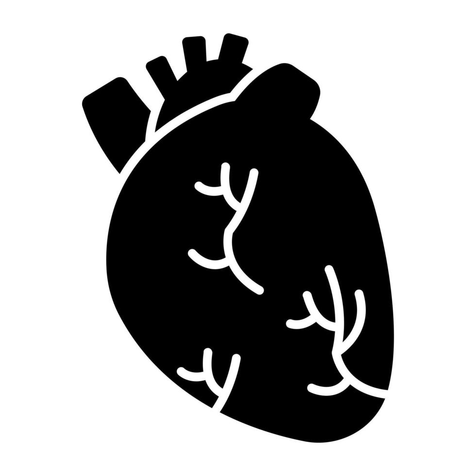 An editable design icon of heart vector