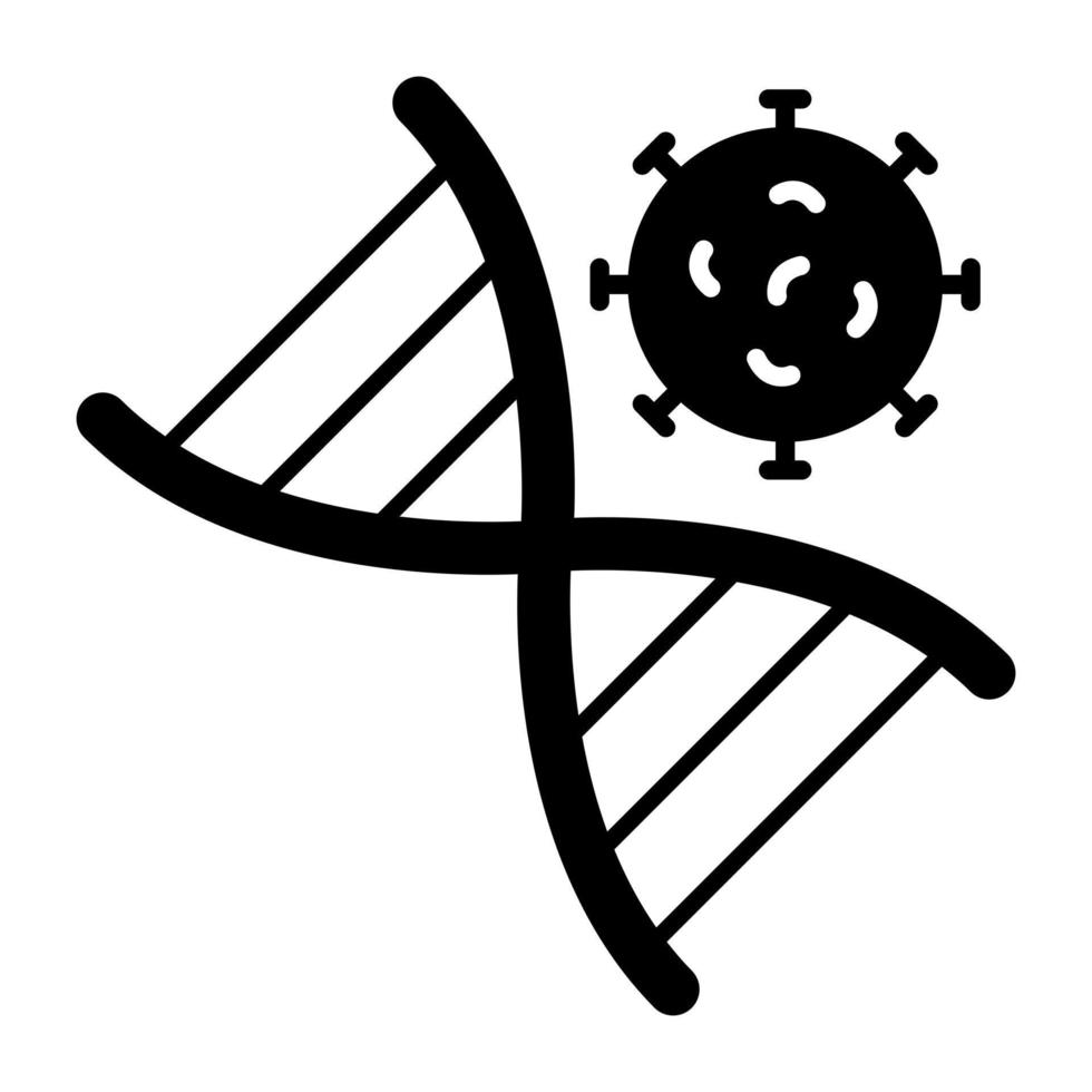 Infected DNa icon in solid design vector