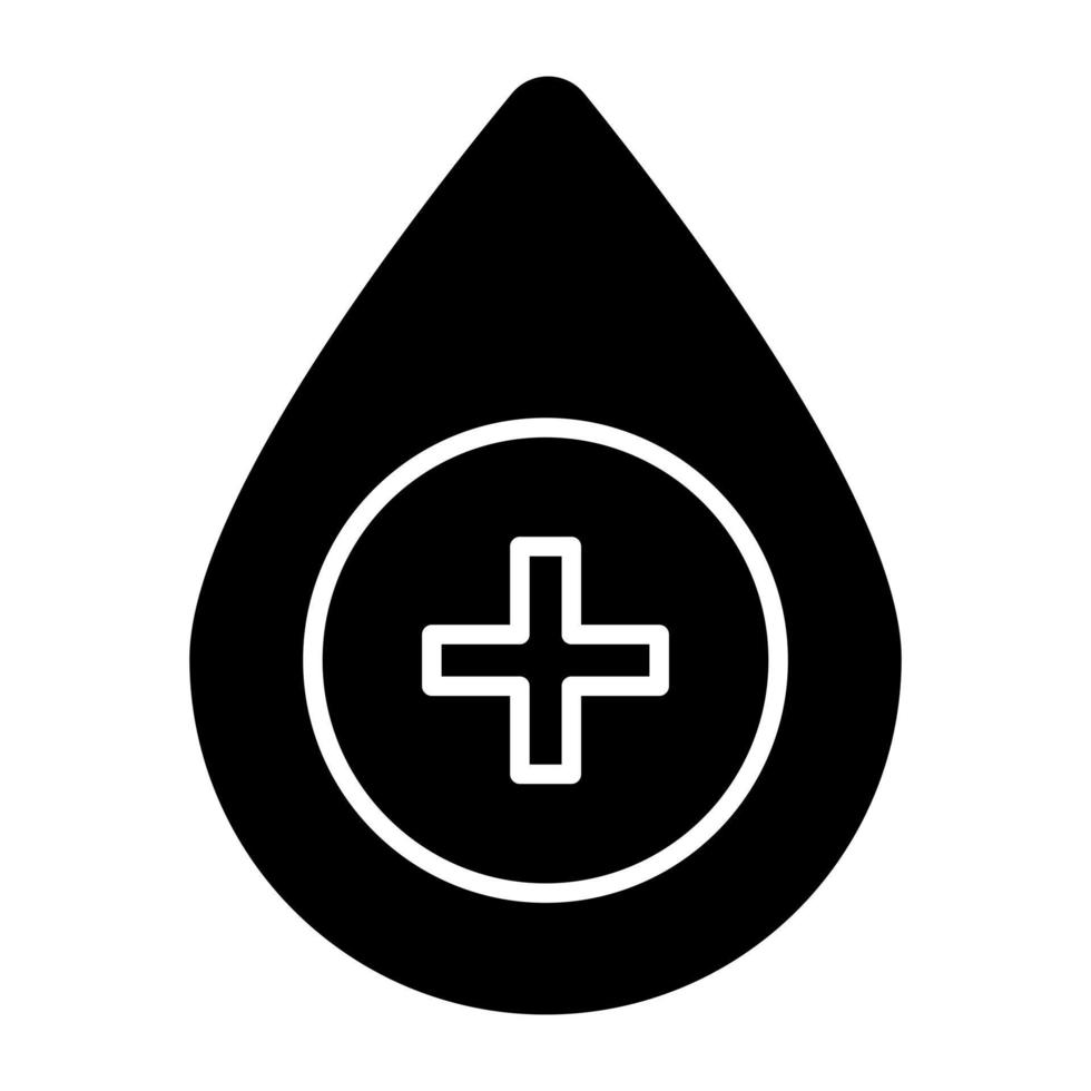 gota de sangre que muestra el icono de donación de sangre vector