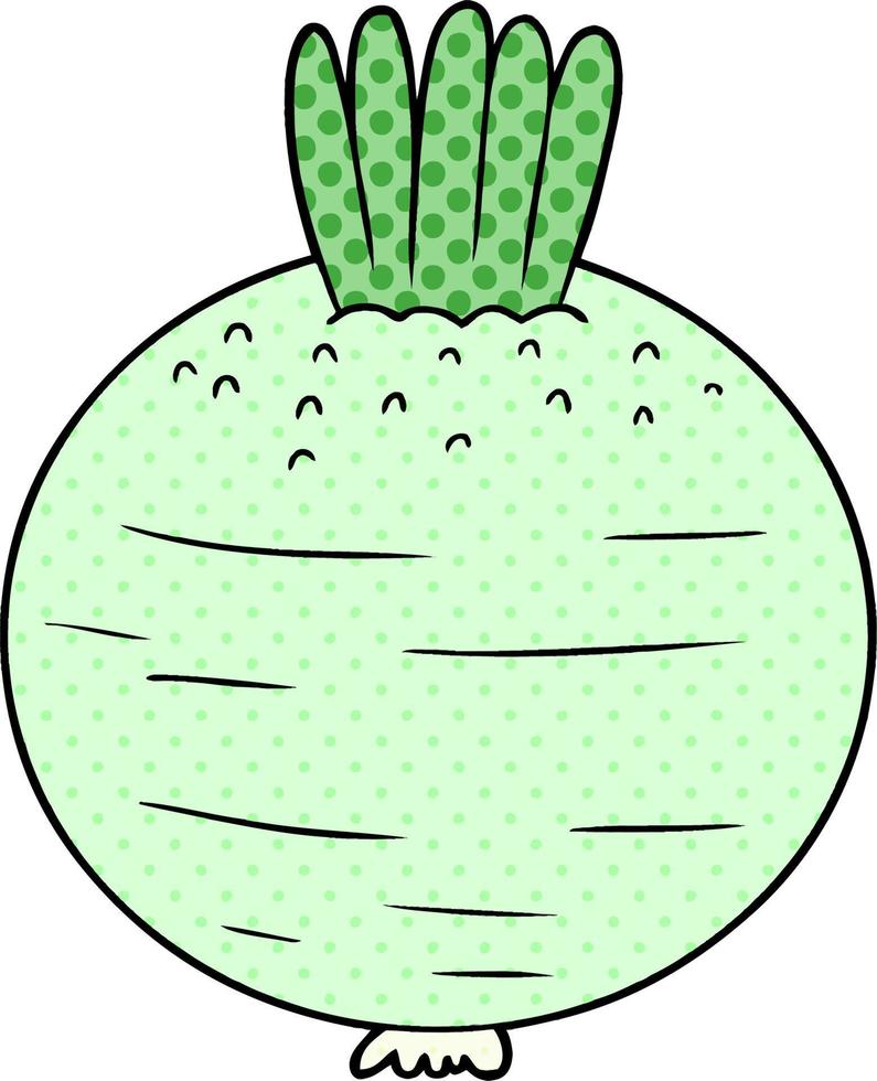 cartoon green turnip vector