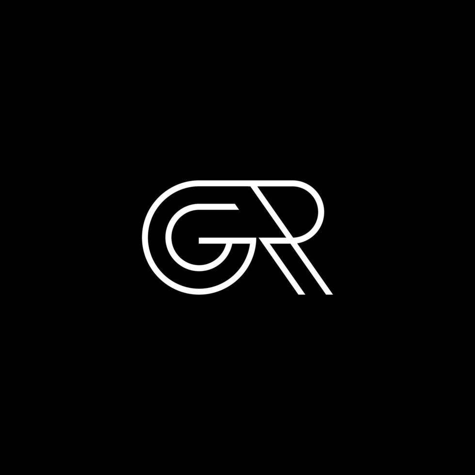 GR initial monogram vector icon illustration