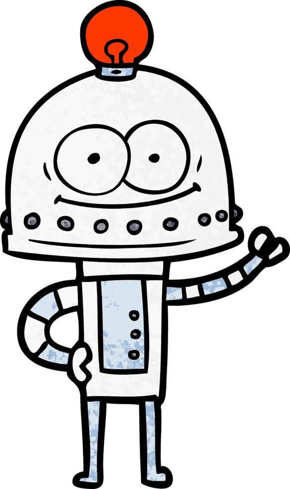 personaje de robot vectorial en estilo de dibujos animados vector