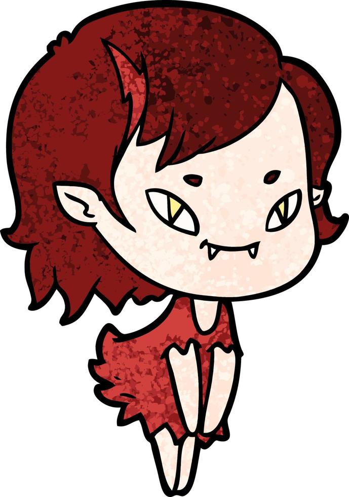 Vector vampire girl character in cartoon style