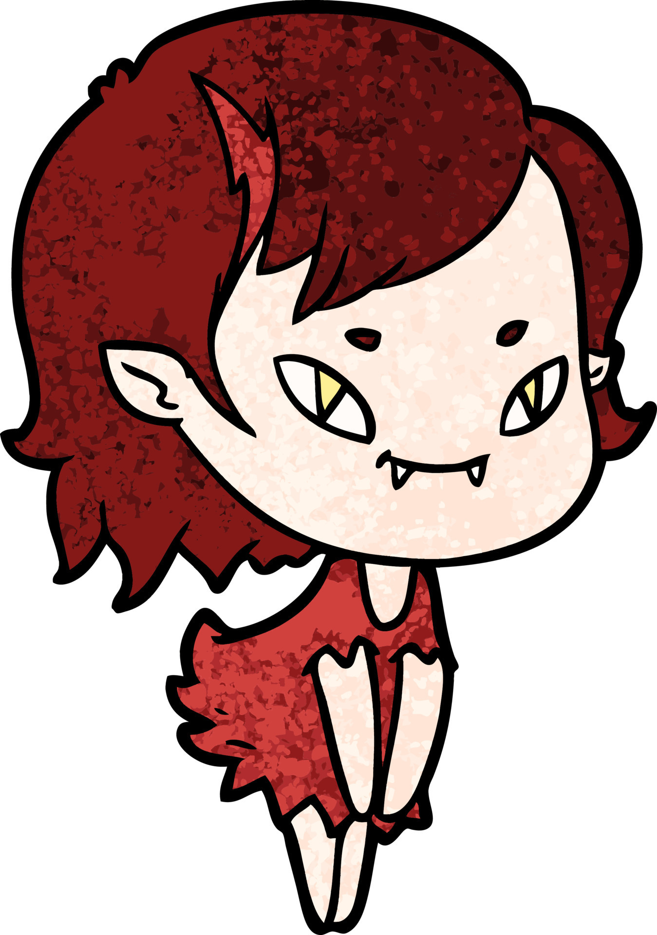 Vector vampire girl character in cartoon style 14005025 Vector Art at ...