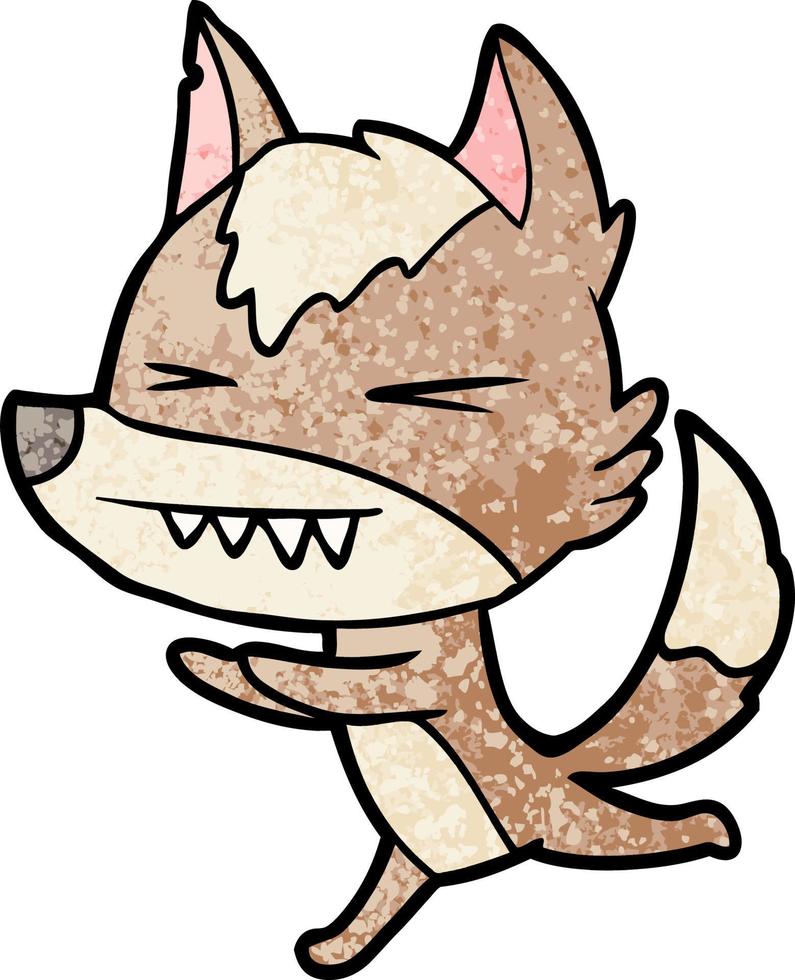 Vector wolf character in cartoon style