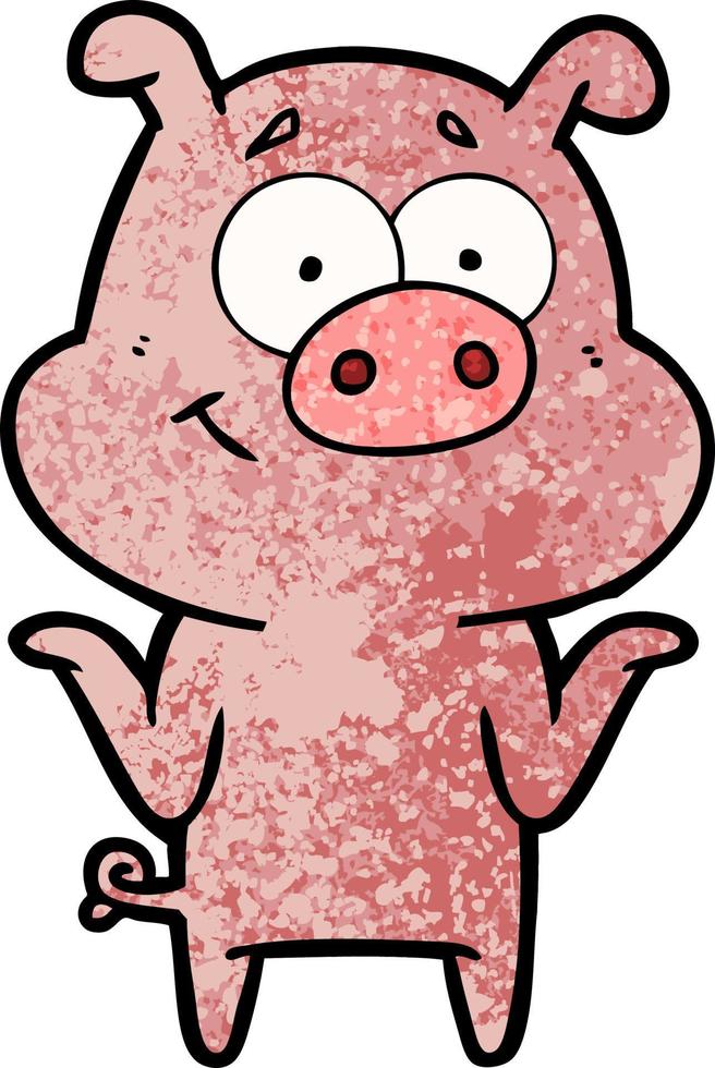 Vector pig character in cartoon style
