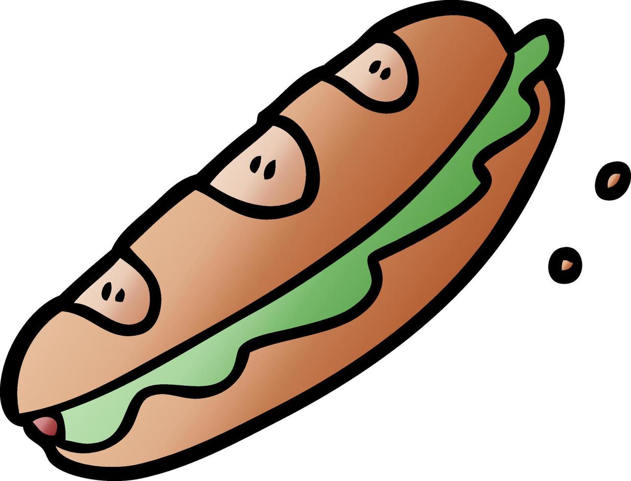 cartoon baguette sandwich vector