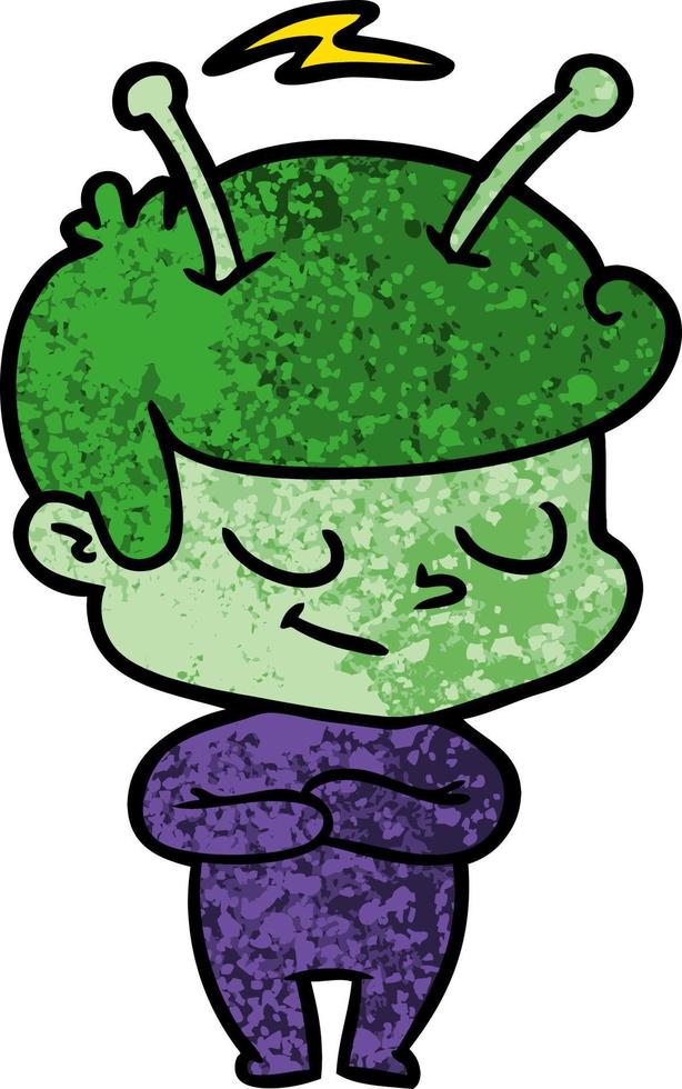 Vector alien character in cartoon style