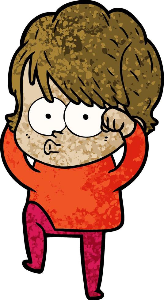Vector woman character in cartoon style