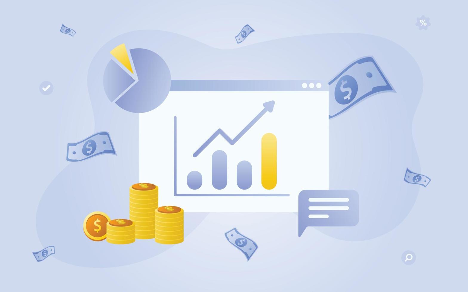 Financial management concept and investment, Banner template of payment with money. vector
