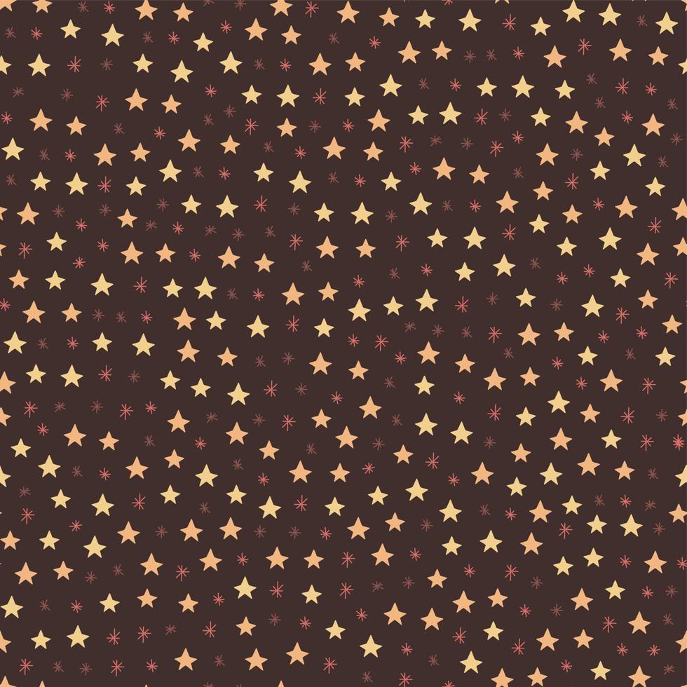 patrón sin costuras con estrellas. lindo fondo de garabato vectorial con estrellas y destellos. impresión festiva con estrellas doradas para tela, textil, papel, envoltura vector