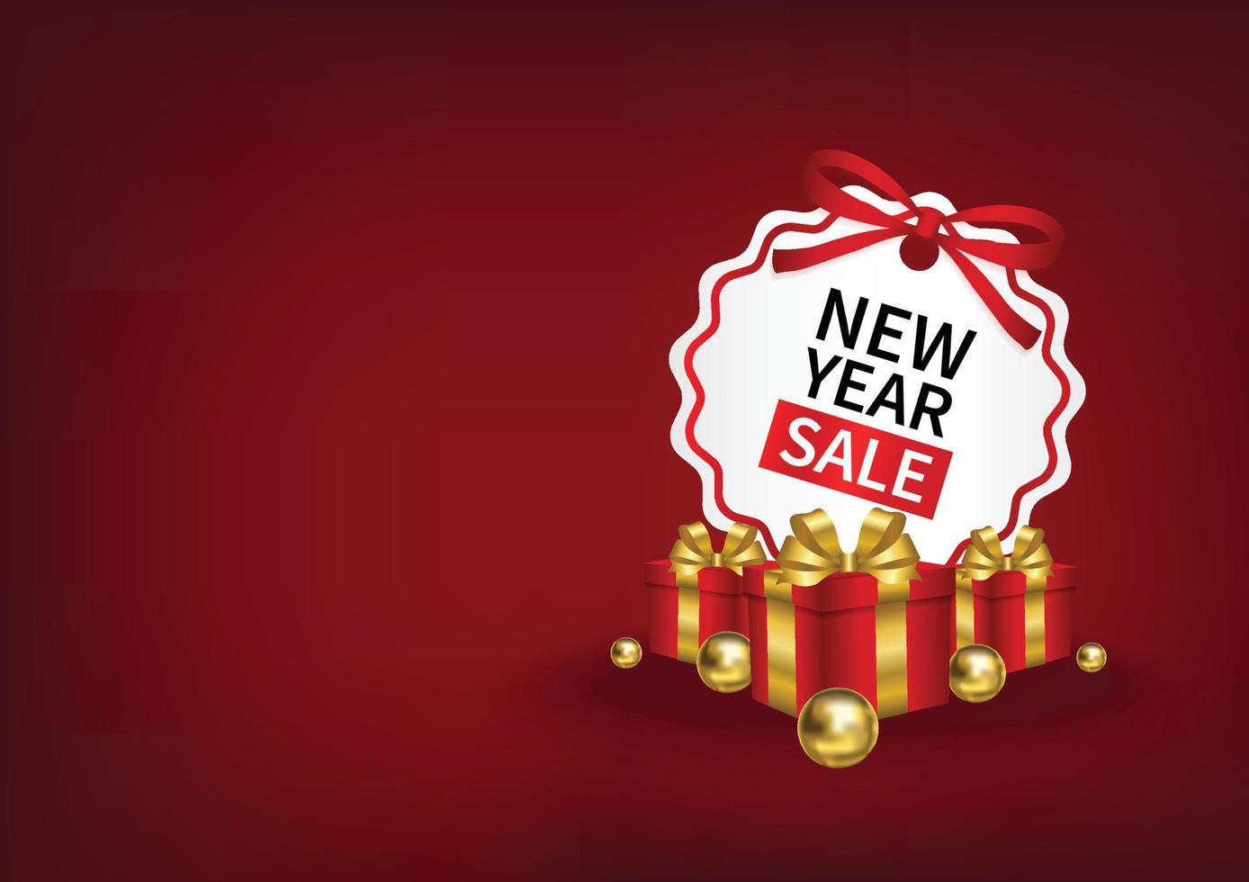christmas price tag and christmas elements on red background web banner vector design