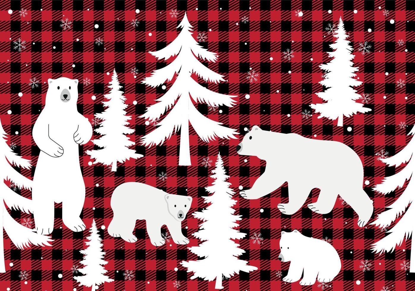 Christmas and New Year pattern at Buffalo Plaid. Festive background for design and print esp10 vector