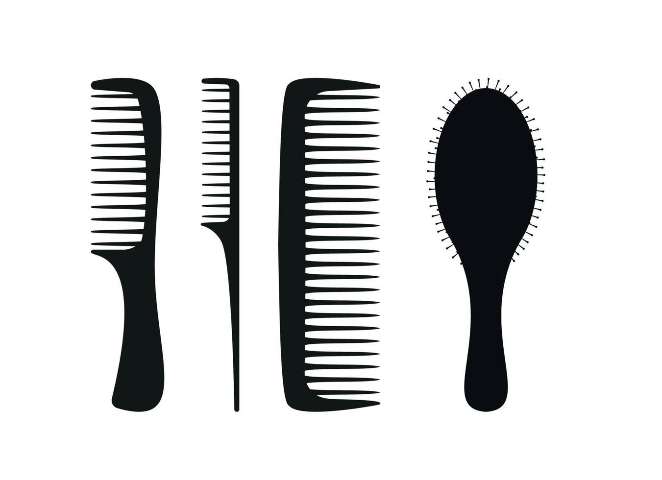 cepillos de pelo de dibujos animados. peines de plástico para el cuidado  del cabello, conjunto de ilustración vectorial de cepillo de peinado de  moda. herramientas de accesorios de peluquería. 14005274 Vector en