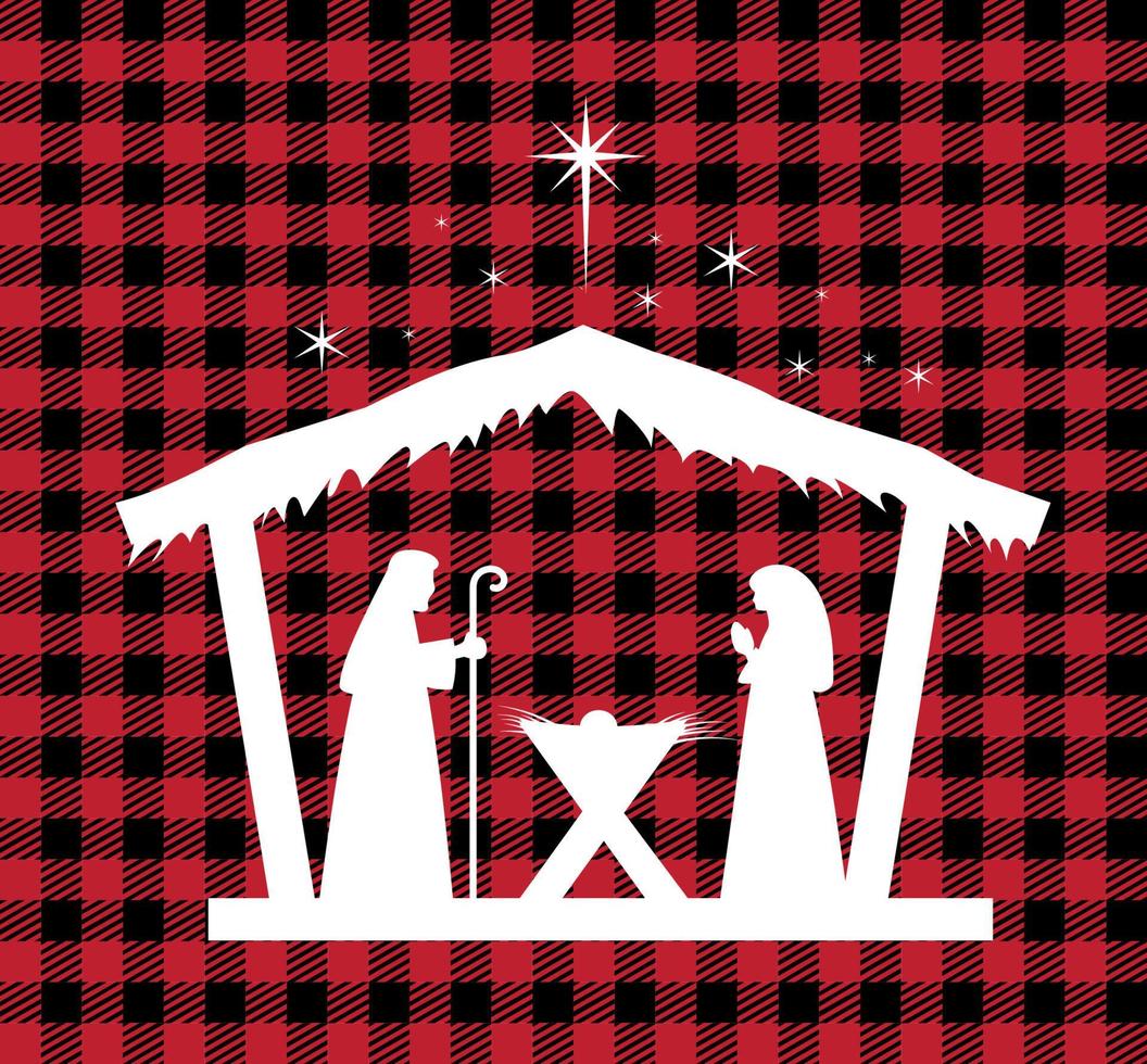 Christmas and New Year pattern at Buffalo Plaid. Festive background for design and print esp10 vector