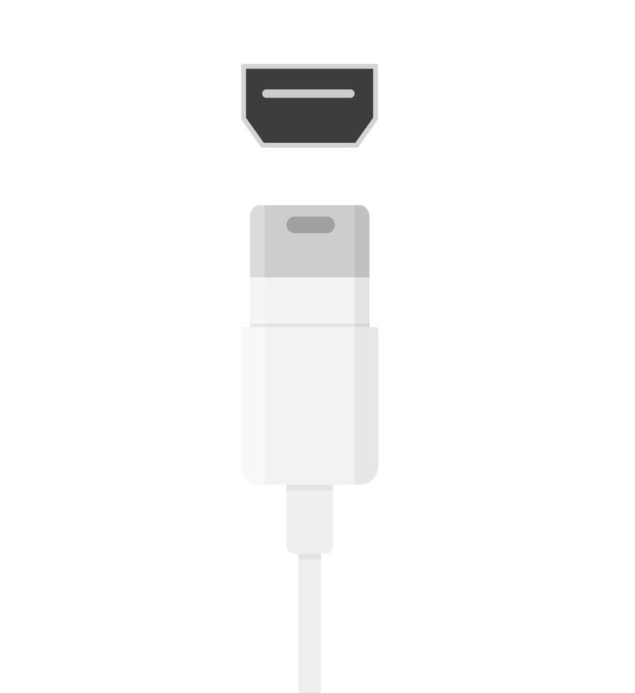 ilustración vectorial creativa del cable de enchufes de carga usb del teléfono móvil aislado en fondo transparente. Accesorios de recarga universal para teléfonos inteligentes de diseño artístico. interfaces tipo c, elemento de puertos de conexión vector