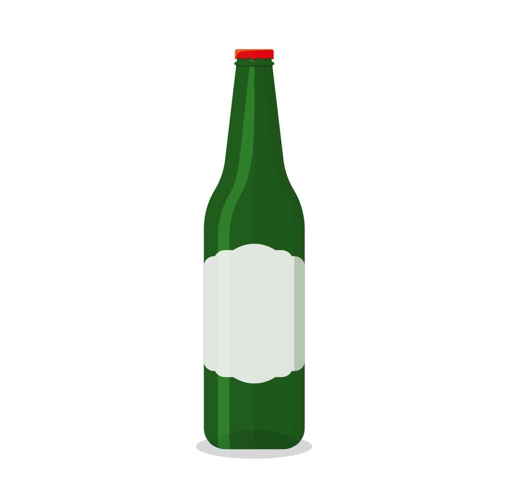 botella de cerveza de vidrio en blanco para un nuevo diseño vector