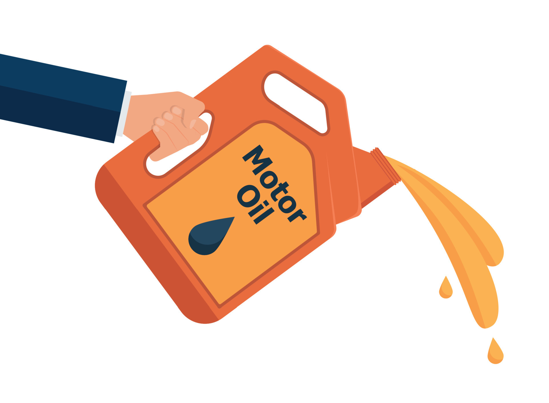 Illustration of replacement motor oil in an internal combustion engine