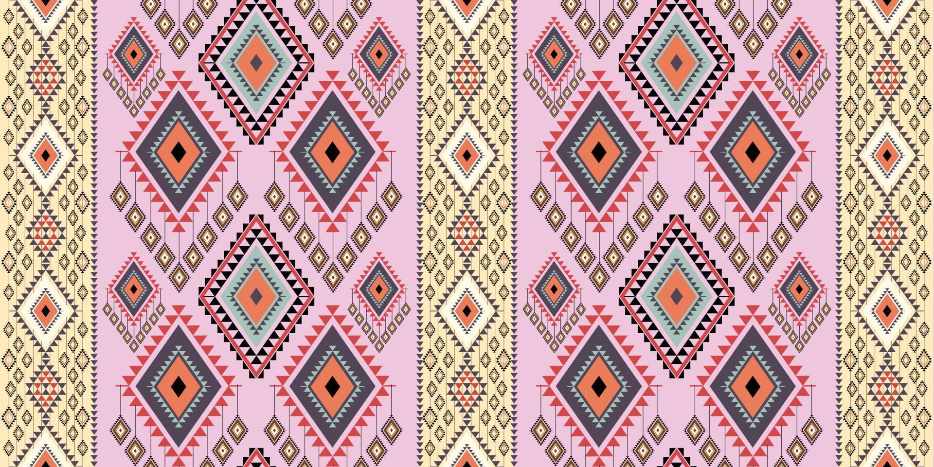 Ethnic geometric oriental and western pattern. American, Aztec,motif,tribal, textile pattern. design for fabric,curtain, background, carpet, wallpaper, clothing,wrapping,tile.textile Motif vector. vector