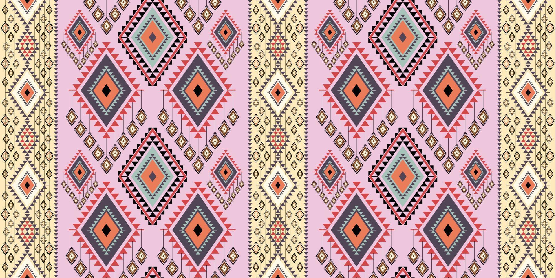 Ethnic geometric oriental and western pattern. American, Aztec,motif,tribal, textile pattern. design for fabric,curtain, background, carpet, wallpaper, clothing,wrapping,tile.textile Motif vector. vector