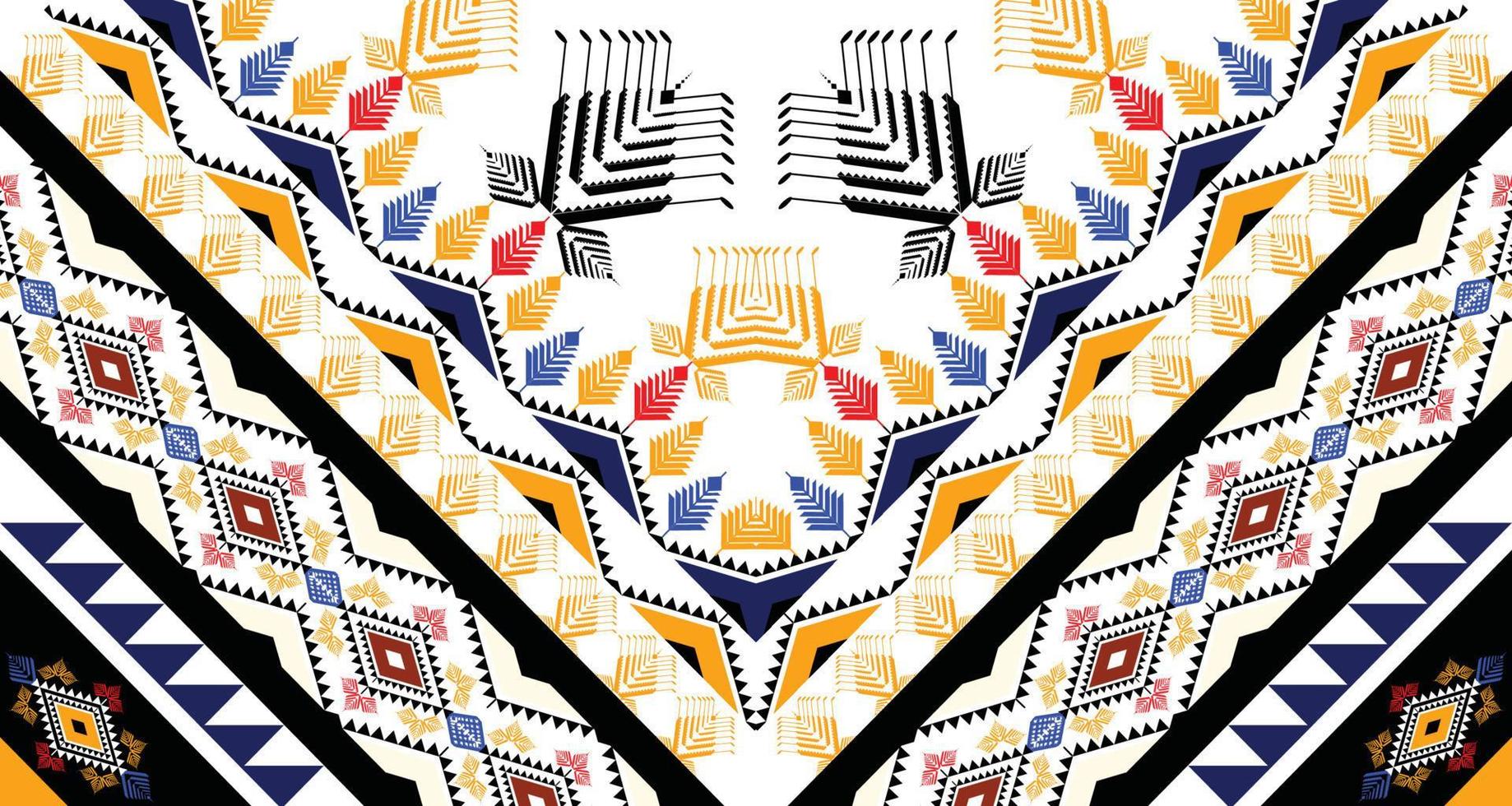 Geometric ethnic American, western, Aztec motif pattern style. seamless pattern design for fabric, curtain, background, sarong, wallpaper, clothing, wrapping, Batik, tile,interior.Vector illustration. vector