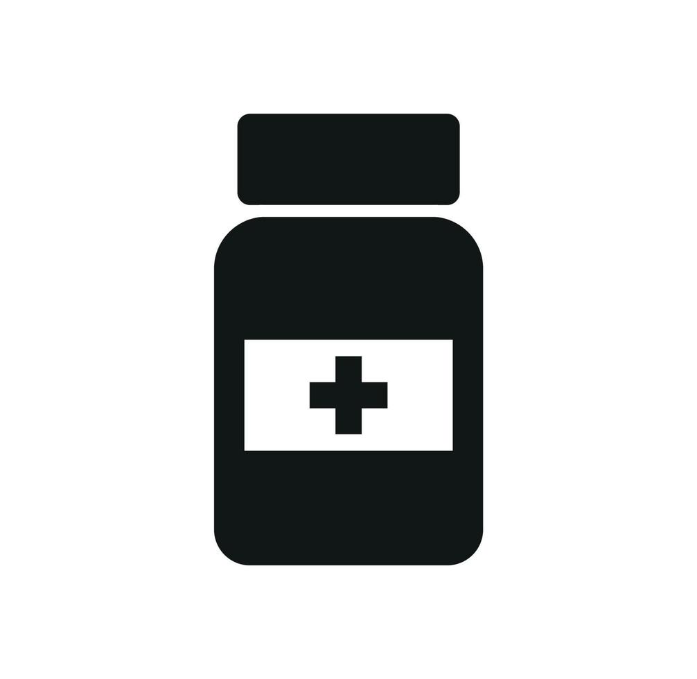 Medicine Pills Bottle with Pills over It. Pharmacy and Treatment Concept Vector Illustration