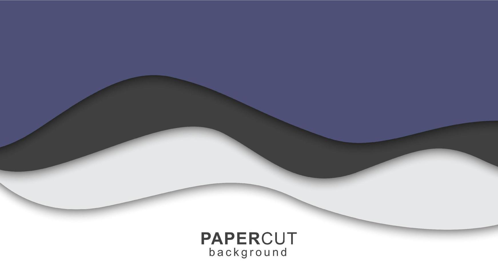 Abstract paper cut background with wavy design vector