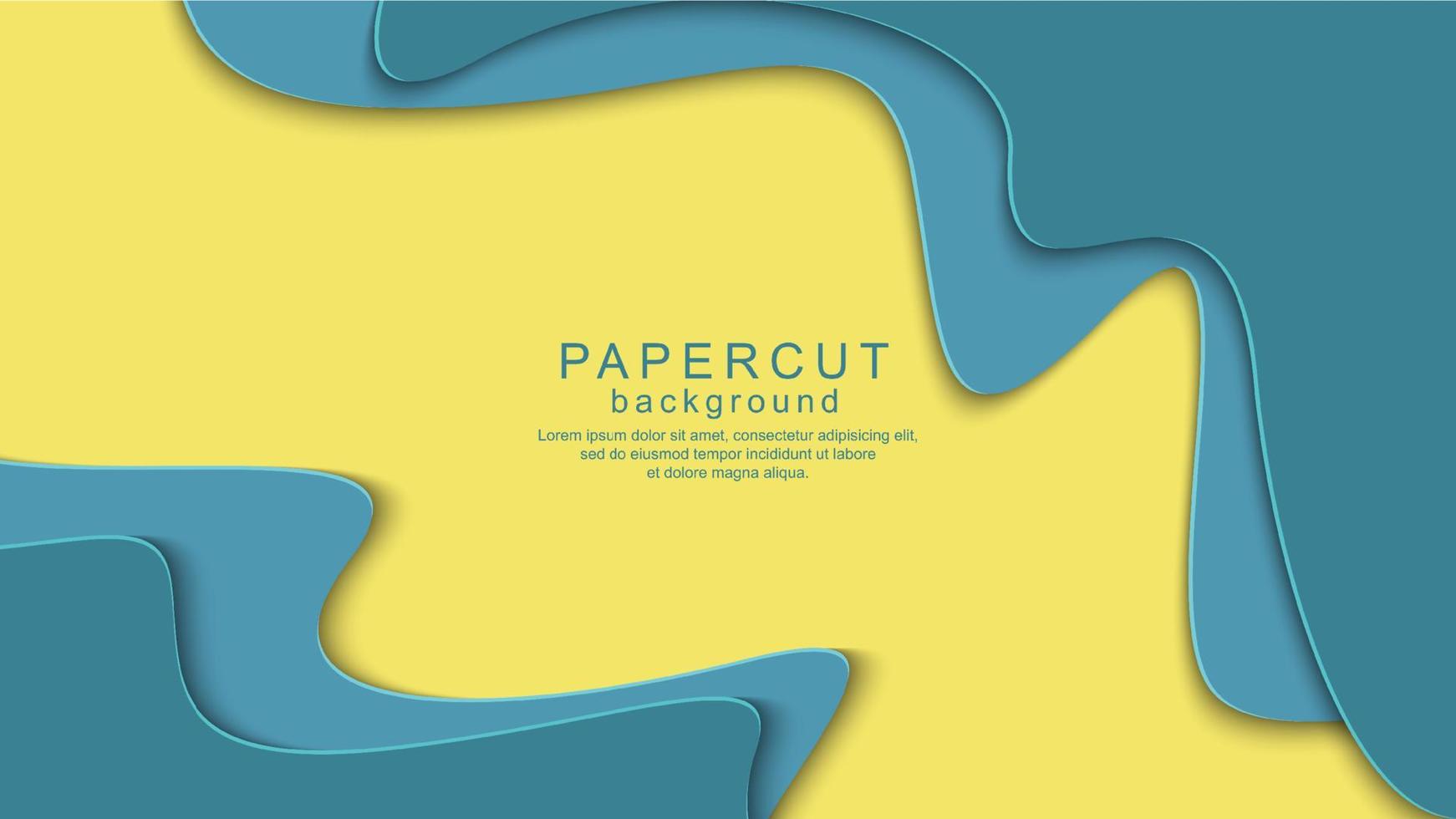 Abstract paper cut background with wavy design vector