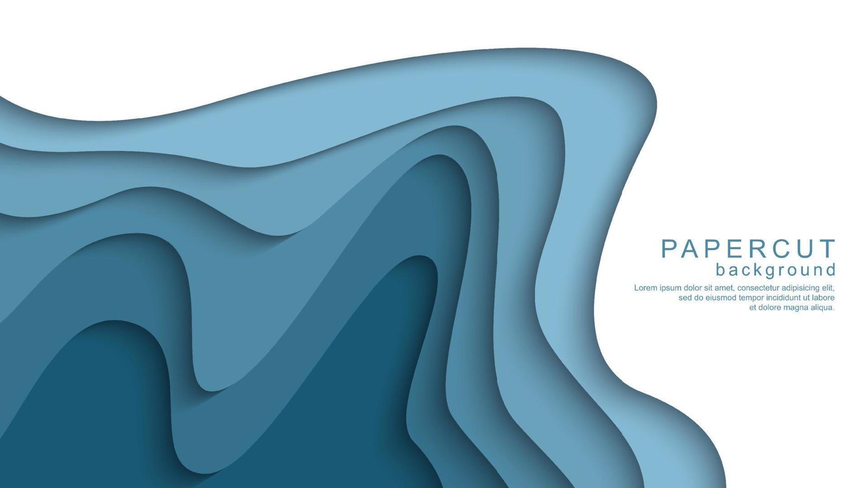Abstract paper cut background with wavy design vector