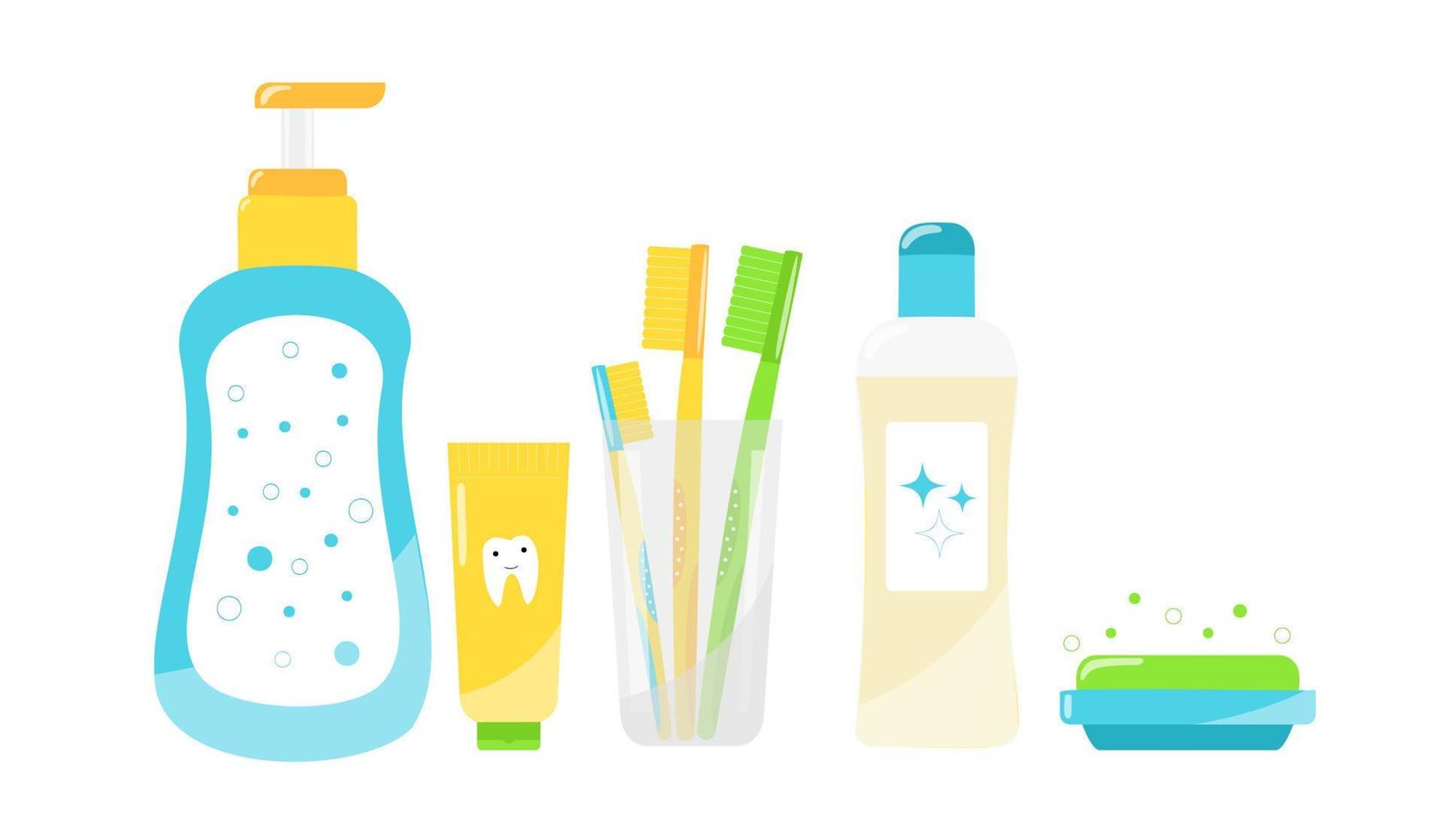 Soap accessories on white background vector