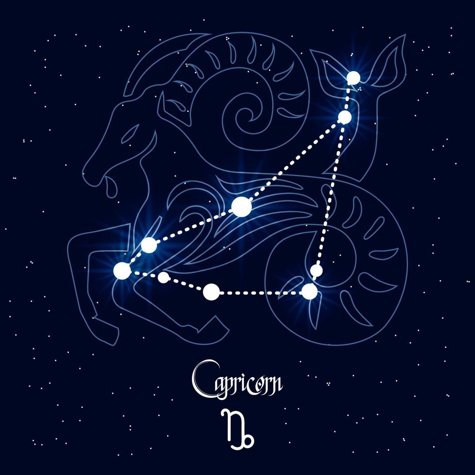 Capricorn, constellation and zodiac sign on the background of the ...