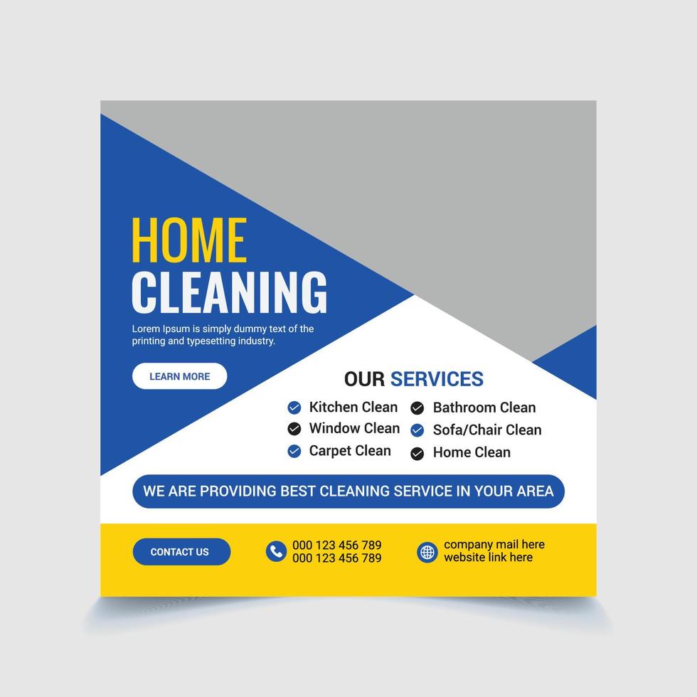 Best cleaning service social media post template premium vector