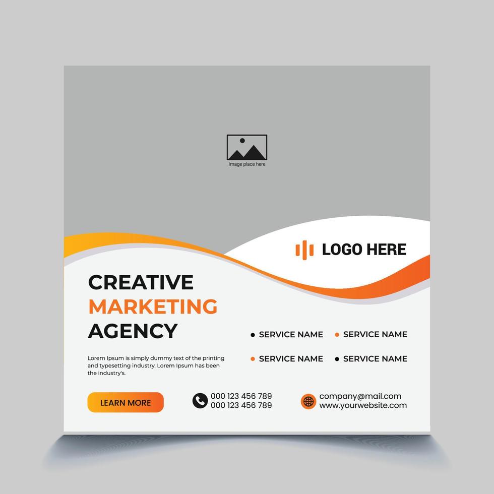 Creative Marketing social media post design template vector