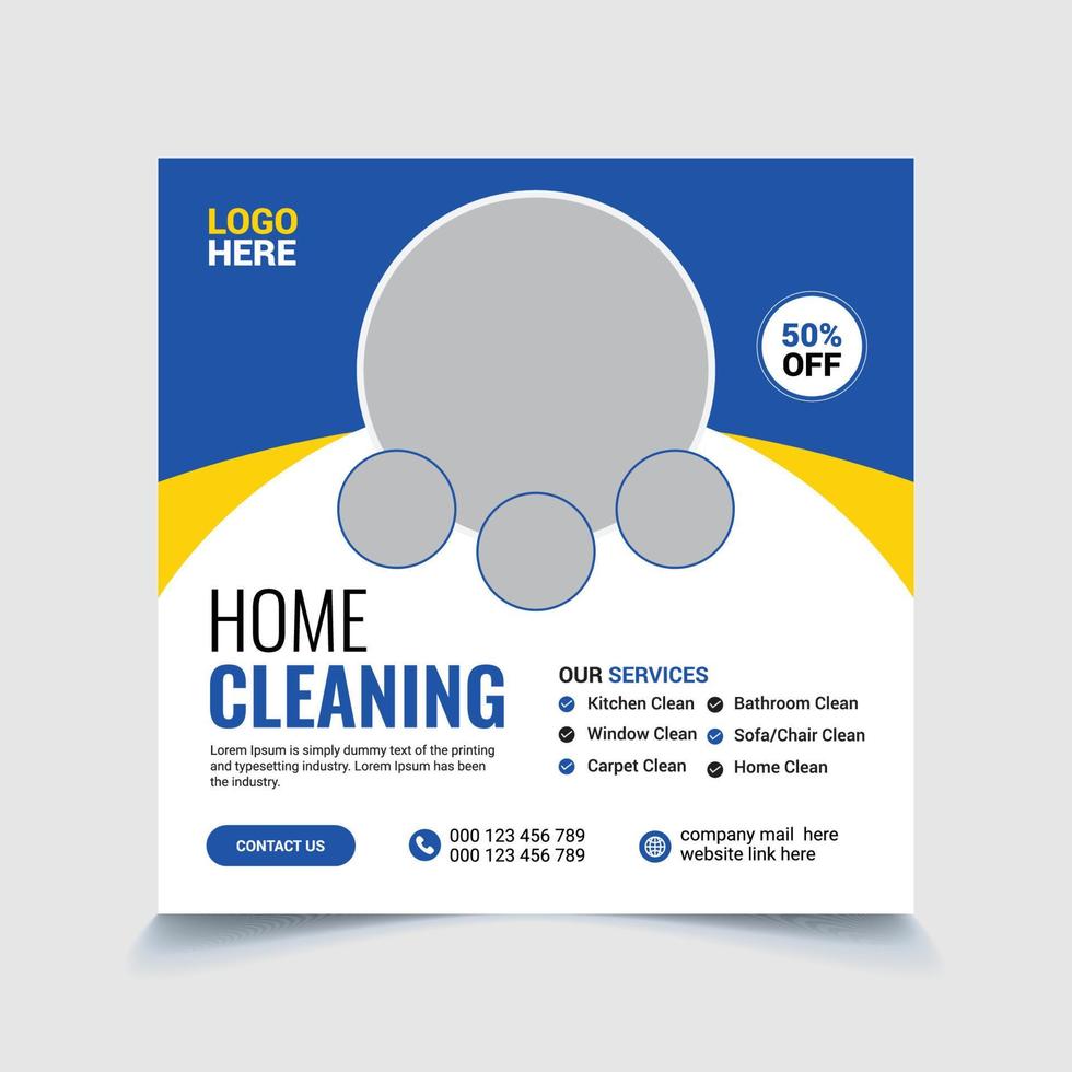 Best cleaning service social media post template premium vector