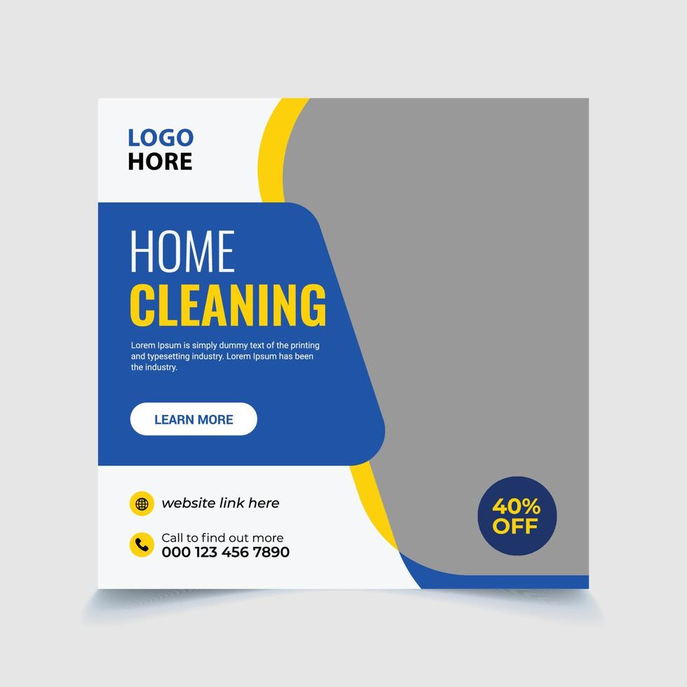 Best cleaning service social media post template premium vector