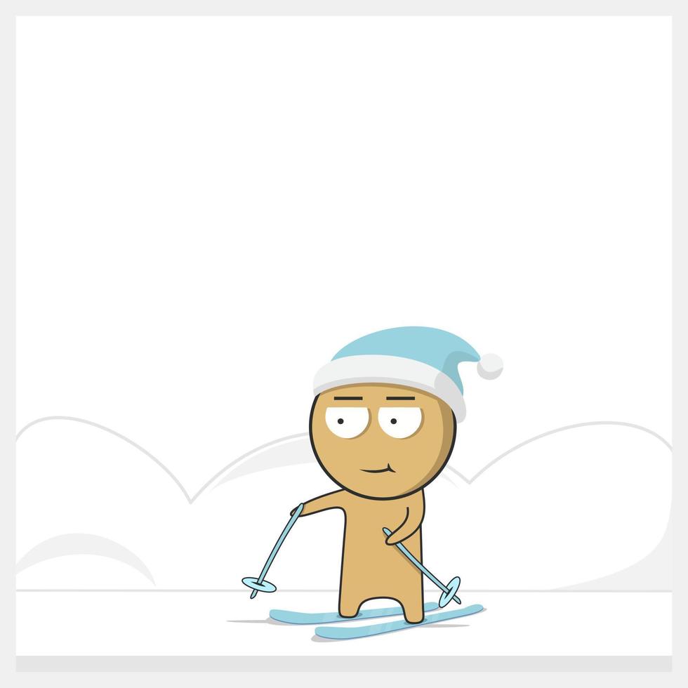 Man on skis vector