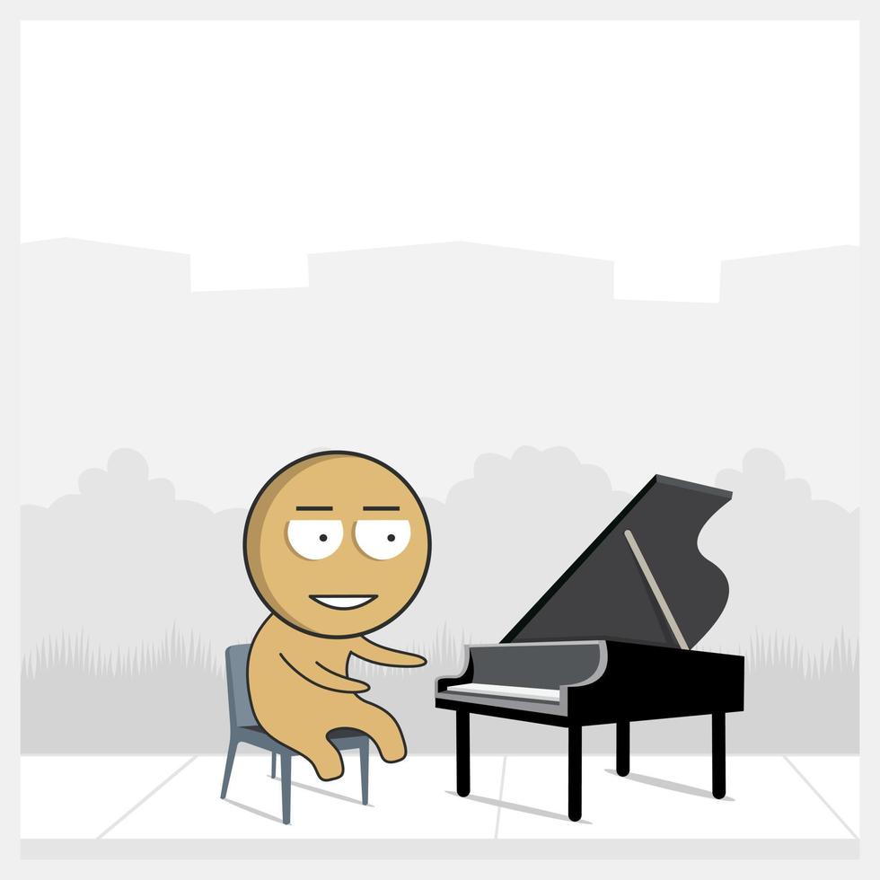 hombre tocando el piano vector