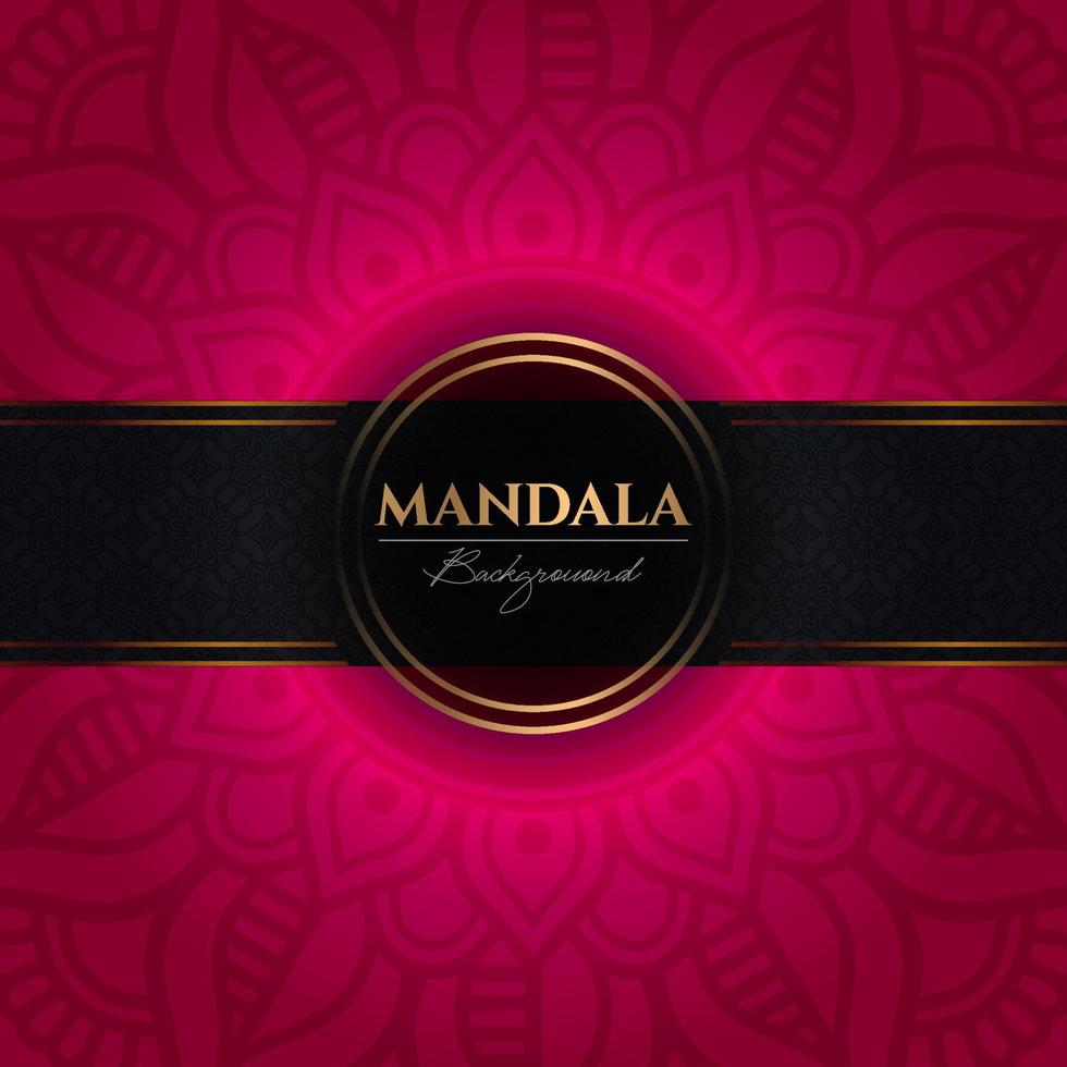 Luxury vector background template with ethnic floral mandala elements, Arabesque ornamental background