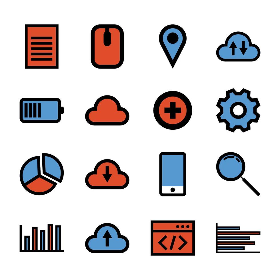 conjunto de iconos de tecnología, ilustración vectorial vector